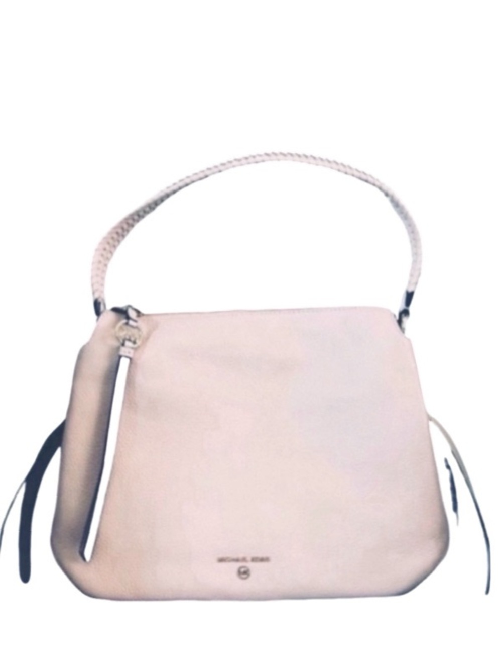 NEW Michael Kors Grand Large Hobo Shoulder Bag Luxe Leather Purse Soft Pink Gold